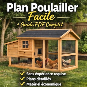 Plan poulailler PDF 2 à 4 poules – construction diy facile – plans bois jardin – chicken coop plans pdf easy backyard