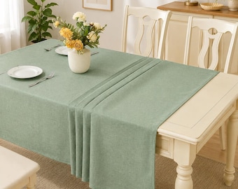 Green Dining Table Cloth 52x70 | Soft Machine Washable Tablecloth for Dining Room