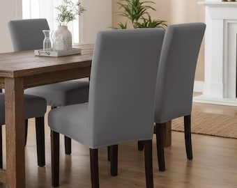 Set of 4 Stretch Dining Chair Covers - Gray Parsons Chair Slipcovers