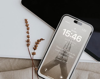 Christian iPhone Wallpaper Set, Minimal Bible Verse Lock Screen (Digital Download)