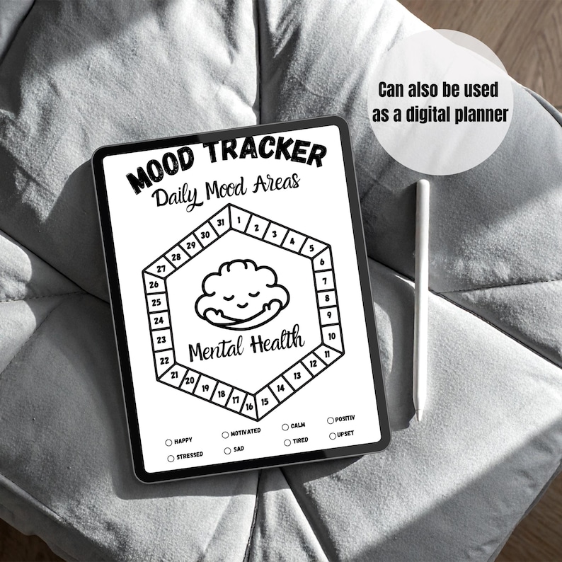 Daily Mood Tracker Bundle, Printable Mood Tracker Coloring Page ...