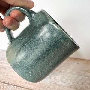 Handmade Ceramic Mug – Wheel-Thrown Stoneware – Blue Glaze Coffee Mug – Made in Madison, WI