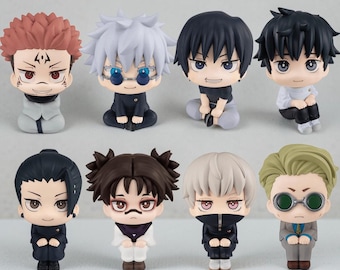 Set 8pcs Jujutsu Kaisen Anime Figure Look Up Chousou Action Figure Q Version Satoru Gojo/Geto Suguru Figurine PVC Collection Toys