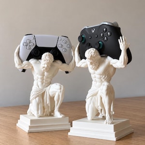 Soporte para mando Atlas, decoración para escritorio de videojuegos, regalo para gamers, estatua de mitología griega, decoración para sala de juegos, soporte para mando