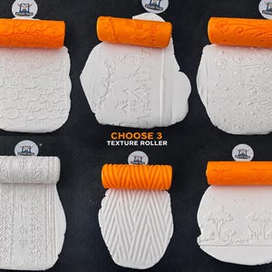 Clay Texture Roller Set, Pick Any 3, Polymer Clay, Pottery, Fondant