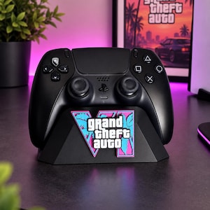 PS5-kontrollstativ, GTA 6-inspirerad 3D-tryckt hållare, spelpresent