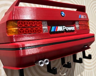 BMW M3 E30 väggnyckelhållare | Bilnyckelring | BMW-present | Personlig nyckelhållare | 3D-printad garagedekoration