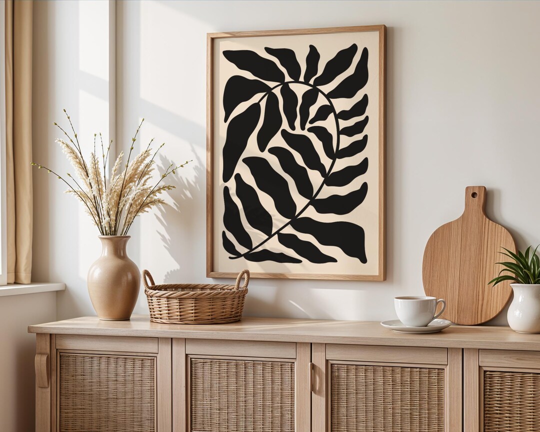 Minimalist Botanical Wall Art Printable | Abstract Leaf Home Decor ...