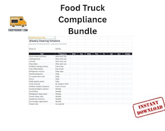 Food Truck Compliance Bundle 2026 | 6 Essential Templates | Health Inspection Ready Excel Word