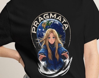 Pragmata Inspired Unisex T-Shirt, Sci-Fi Earth Graphic Tee, Aesthetic Gamer Shirt, Futuristic Cute Character Tee, Unisex Streetwear Top