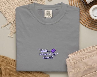 Stardew Valley Inspired Funny Gamer Shirt, Missing Purple Shorts Meme Tee, Cozy Game Graphic T Shirt, Cute Gaming Gift for Women