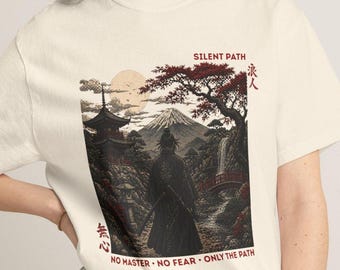 Samurai T Shirt Japanese Art Tee, Ronin Graphic Shirt, Vintage Japan Streetwear, Aesthetic Anime Style Shirt, Unisex Aesthetic Shirt