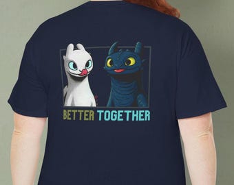 Matching Dragon Couple Shirts, Better Together Tee, Minimalist Companion Design