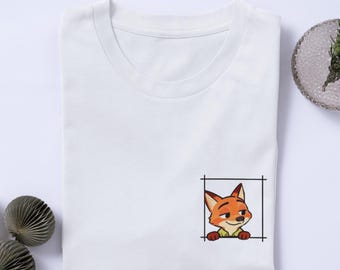 Nick Fox T-Shirt, Cute Cartoon Fox Shirt, Minimalist Animal Tee, Kawaii Fox Shirt, Funny Fox Gift, Zootopia Inspired Shirt, Aesthetic Tee