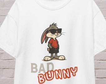 Funny Bunny Shirt, Funny Back Print T-Shirt, Streetwear Rabbit Tee, Cool Graphic Tee, Unisex Oversized Shirt, Gift for Friends