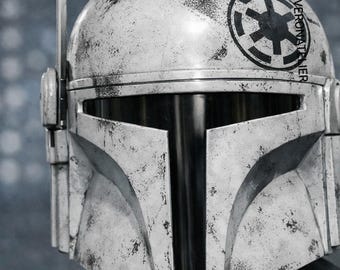 Handmade White Metal T Visor Helmet | Sci-fi Inspired Cosplay Futuristic Wearable Armor | Collector Gift Display Piece | Halloween Gift