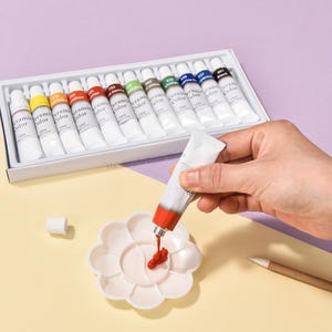 Ceramic Paint Set – 12 Color No-Bake Pigment Kit for Pottery, Clay Sculptures, and DIY Ceramic Painting (0.4 fl oz / 12 ml Tubes)