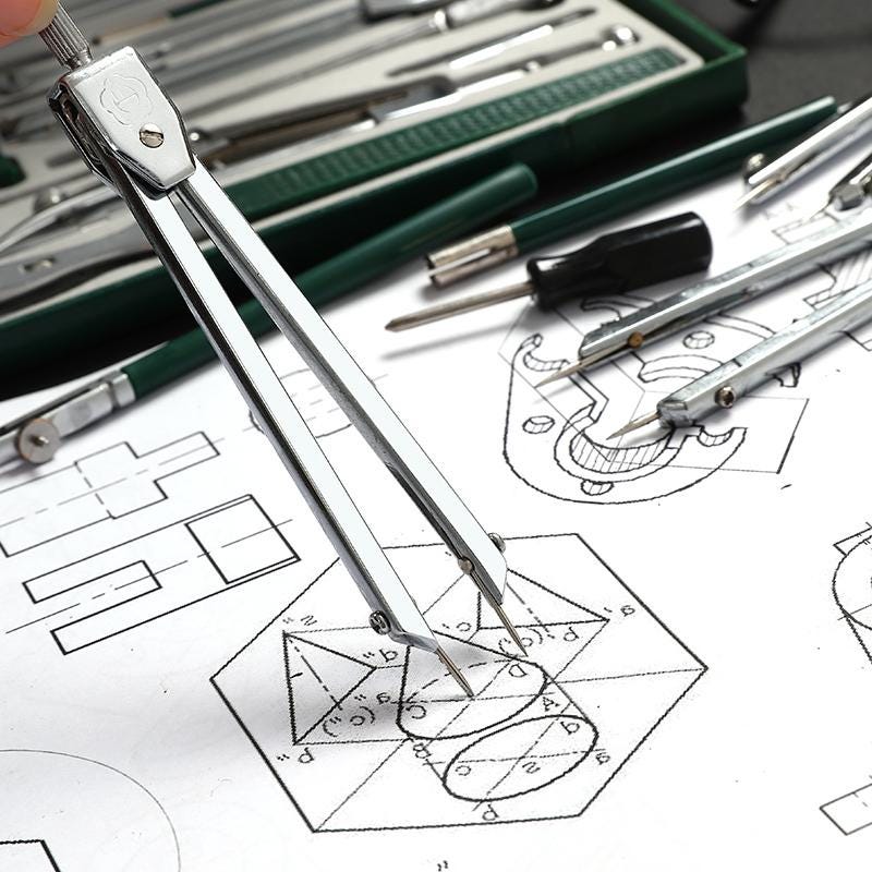 23-piece Metal Drafting Compass Set – Precision Geometry & Engineering ...