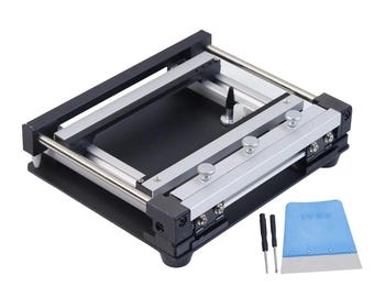 Manual PCB Screen Printing Station – Stainless Steel Solder Paste Printing Table 4" x 4" (100 x 100 mm)