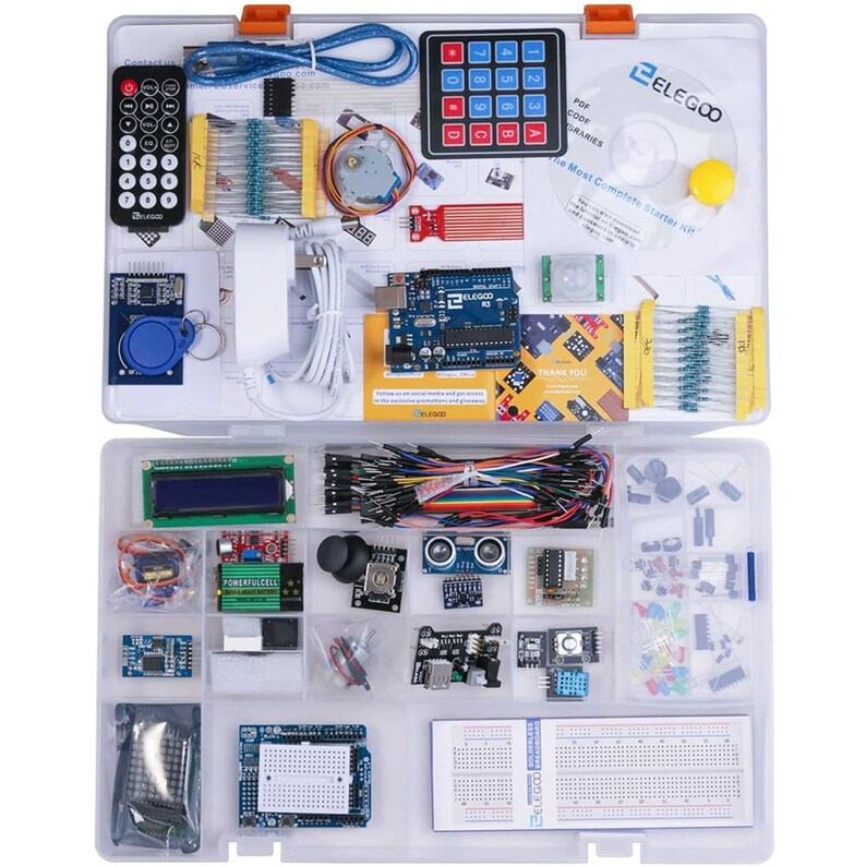 Uno R3 Component List Complete UNO R3 Starter Kit – 63+ Electronic Components, LCD1602, RFID ...