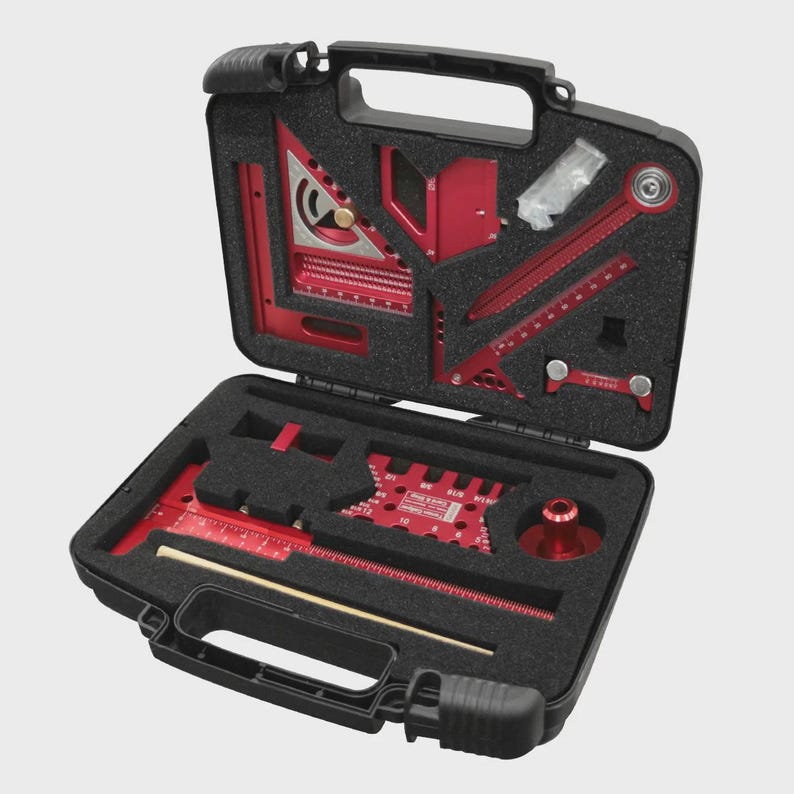 10-piece Woodworking Measuring & Layout Tool Kit – Precision Aluminum ...