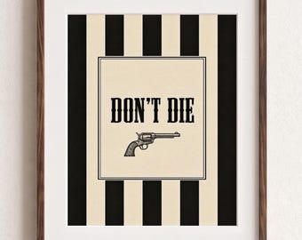 Vintage Masculine Western Wall Art, Cowboy Typography Poster, Funny Beige Saloon Decor