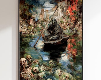 Grim Reaper for Dark Fantasy Wall Art, Gothic Horror Poster, Dark Academia Decor