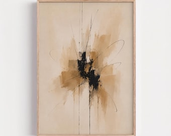 Neutral Abstract Wall Art, Beige Abstract Print, Modern Minimalist Decor, Japandi Artwork, Scandinavian Poster