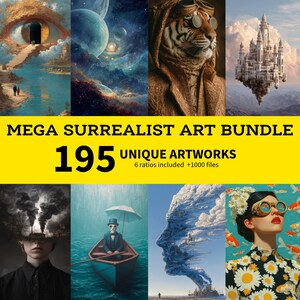 Eclectic Surreal Art Bundle — Surrealistic Decor : 195 Images Digital Download Wall Art Collection