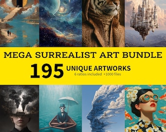 Eclectic Surreal Art Bundle — Surrealistic Decor : 195 Images Digital Download Wall Art Collection