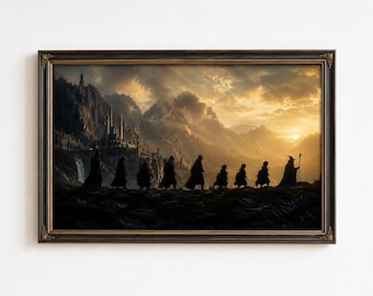Póster decorativo de paisaje fantástico, arte de pared para amantes de los libros