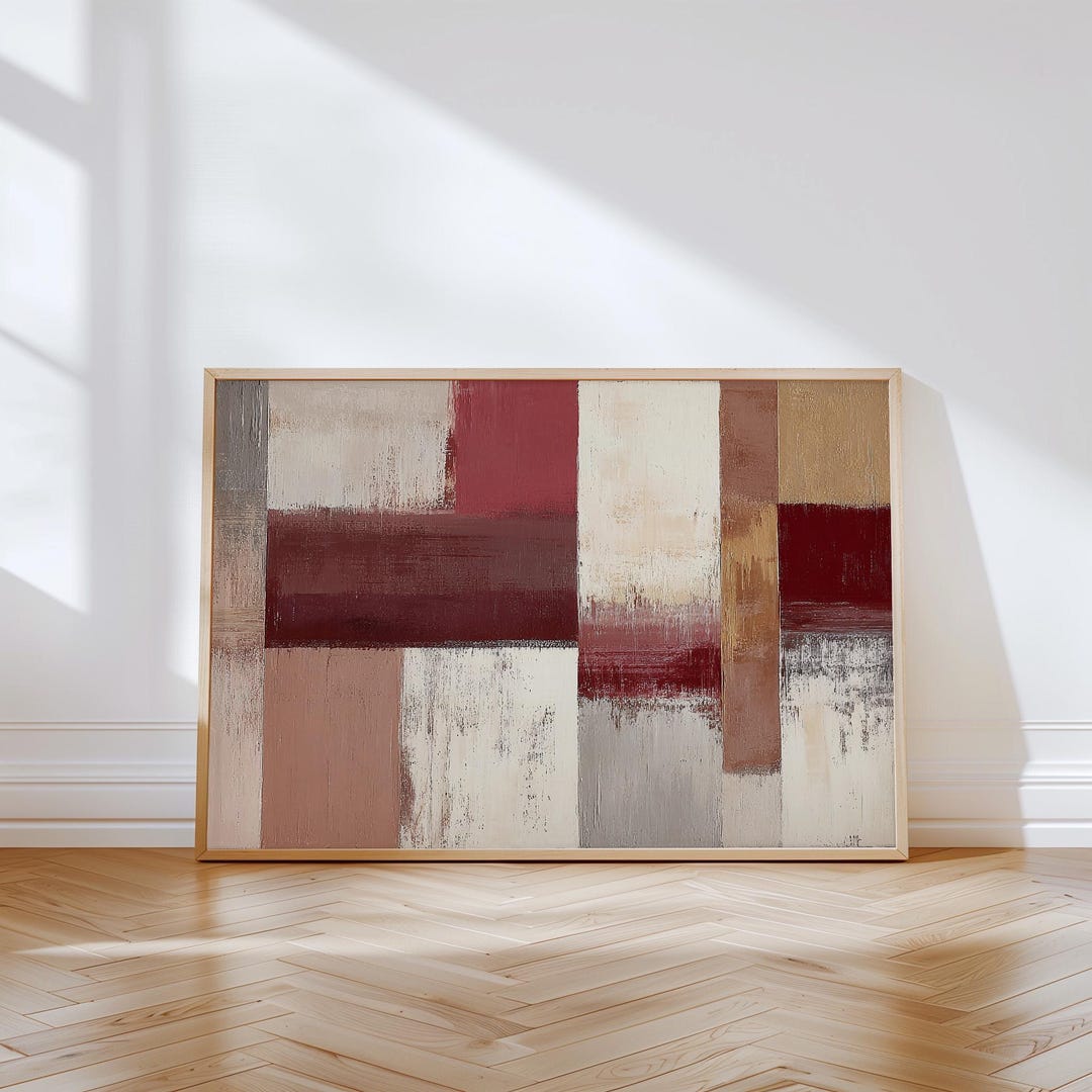Wabi Sabi Textured Abstract Painting in Warm Neutral Tones, Large Wall ...