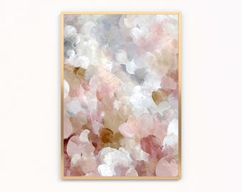 Bubble abstract art, Blush artwork, abstract shapes - Digital Download