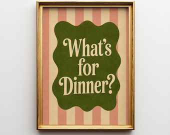 Funny Kitchen Quote, Retro Dinner Print, Food Lover Decor, Dining Room Poster, Vintage Cafe Art