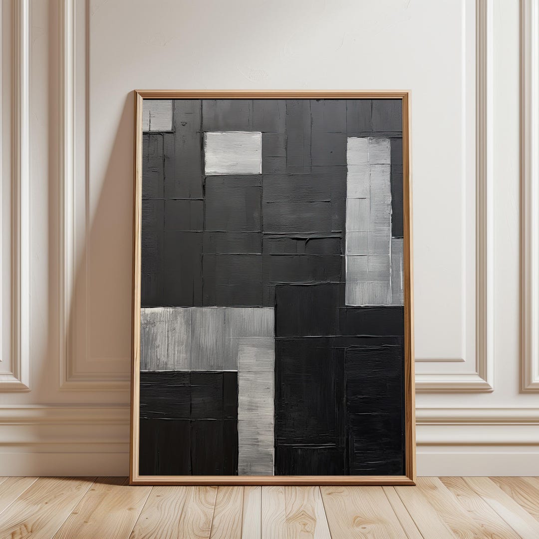 Abstract Monochromatic Blocks Art Print - Poster in Your Choice of ...