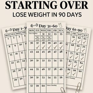 90 Day Weight Loss Planner | Glow Up Challenge | Fitness & Habit Tracker | Build Discipline | Stop Starting Over | Digital Download