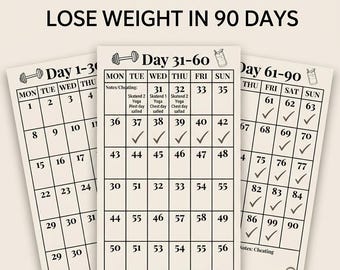 90 Day Weight Loss Planner | Glow Up Challenge | Fitness & Habit Tracker | Build Discipline | Stop Starting Over | Digital Download