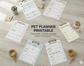 Pet Planner Printable | Pet Tracker Bundle | Dog & Cat Care Schedule PDF | Digital Download