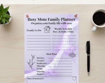 Busy Mom Organization System Family Planner Printable Canva PDF