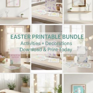 Easter Printable Bundle | Easter Activities + Decorations | Spring Printable Set | Instant Download