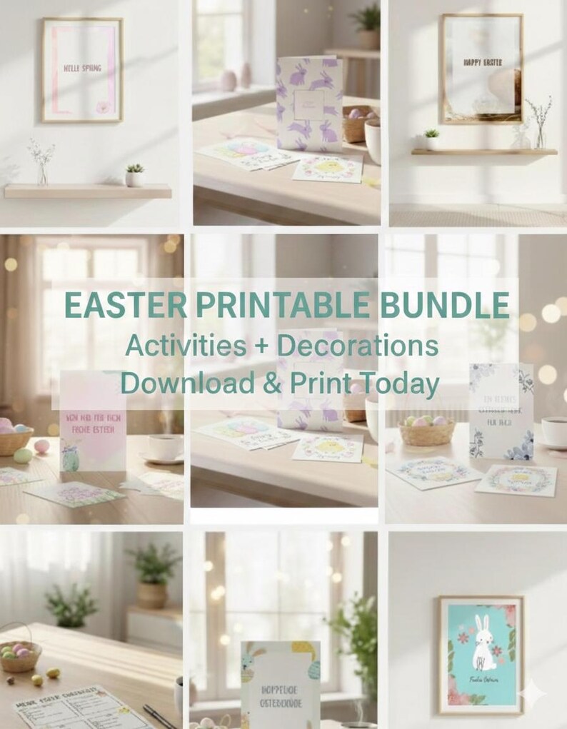 Easter Printable Bundle | Easter Activities + Decorations | Spring Printable Set | Instant Download Bild 1