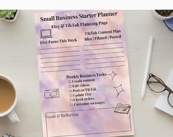 Small Business Starter Planner Etsy TikTok Planner Printable Canva PDF