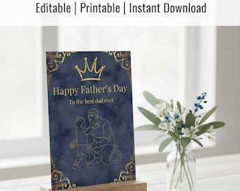 50% off SALE | Father’s Day Card Printable - Happy Father’s Day Canva PDF - INSTANT Download