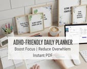 ADHD Planner Printable | Daily & Weekly Focus Planner for ADHD Brains | Productivity and Routine PDF
