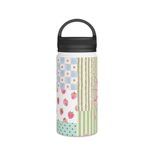Patchwork Strawberry Sun Water Bottle | Stainless Steel