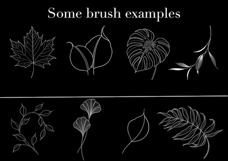 650+ Fine Line Tattoo Brushes for Procreate | Botanical Elements (Digital Download) image 13