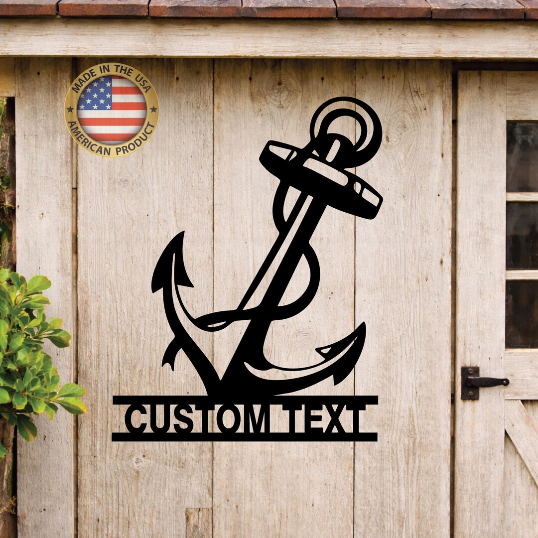 Personalized Nautical Anchor Metal Wall Art, Custom Boat Decor - Etsy