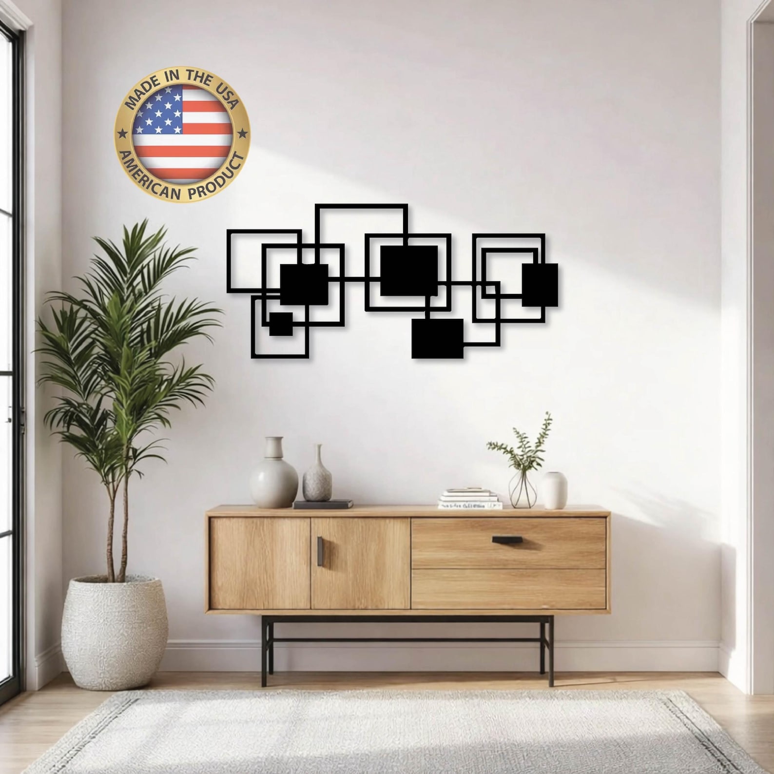 Minimal Geometric Metal Wall Decor – Abstract Modern Art for Living ...