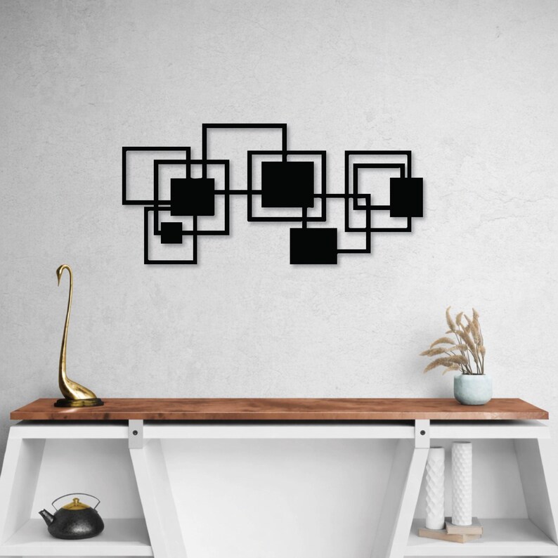 Minimal Geometric Metal Wall Decor – Abstract Modern Art for Living ...