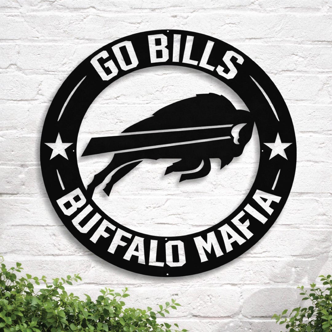 Buffalo Bills Metal Wall Art | Man Cave Sports Decor - Etsy